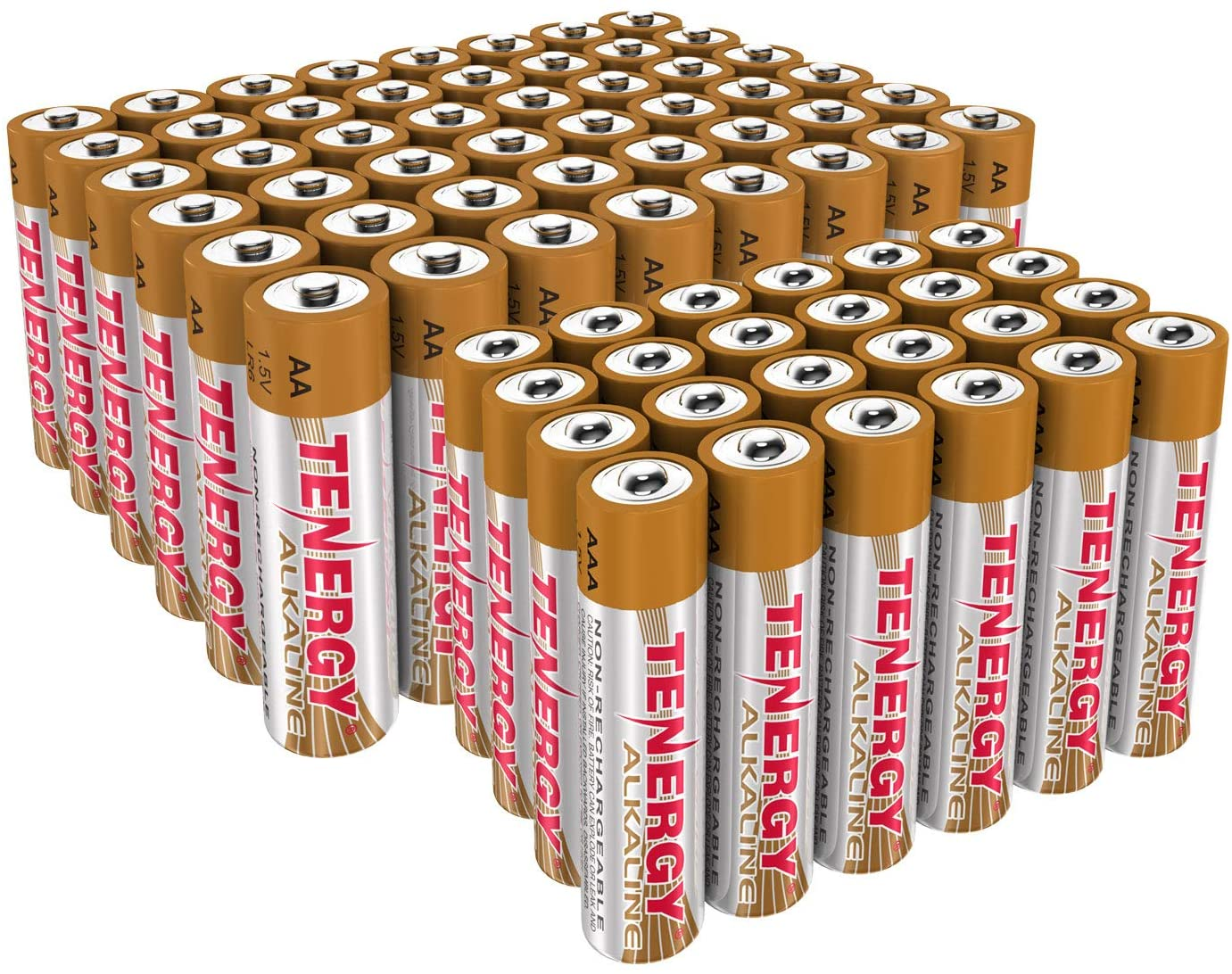 Combo Tenergy 1.5V Alkaline Batteries, High Performance AA/AAA Battery