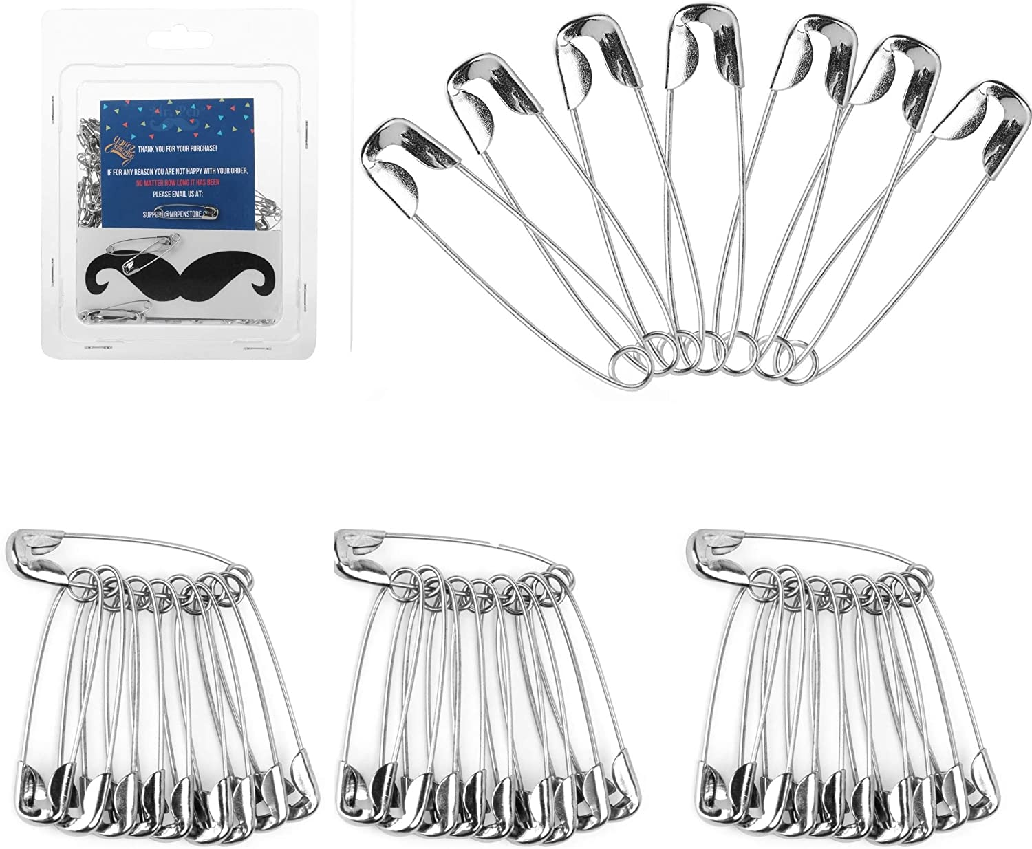 Mr. Pen Safety Pins, 1.1 Inches, Pack of 200