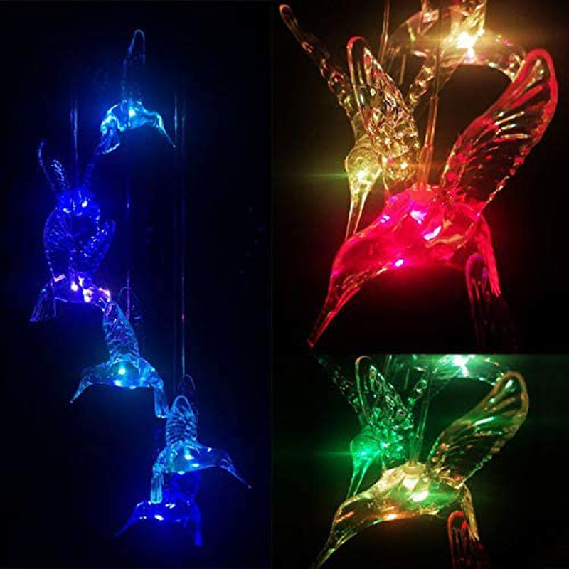 JOBOSI Wind Chimes, Hummingbird Wind Chimes Outdoor,Solar Wind Chimes, Gifts for Mom, Birthday Gifts for Women.