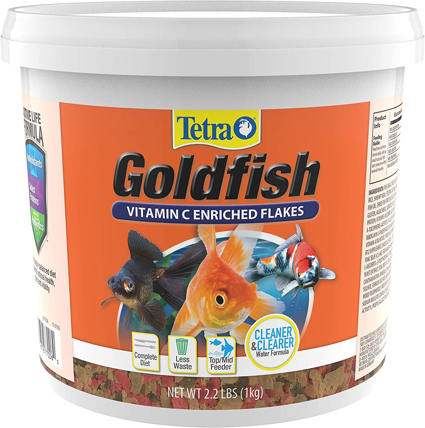Tetra Goldfish Flakes 2.2 Ounces, Balanced Diet, Clear Water Formula