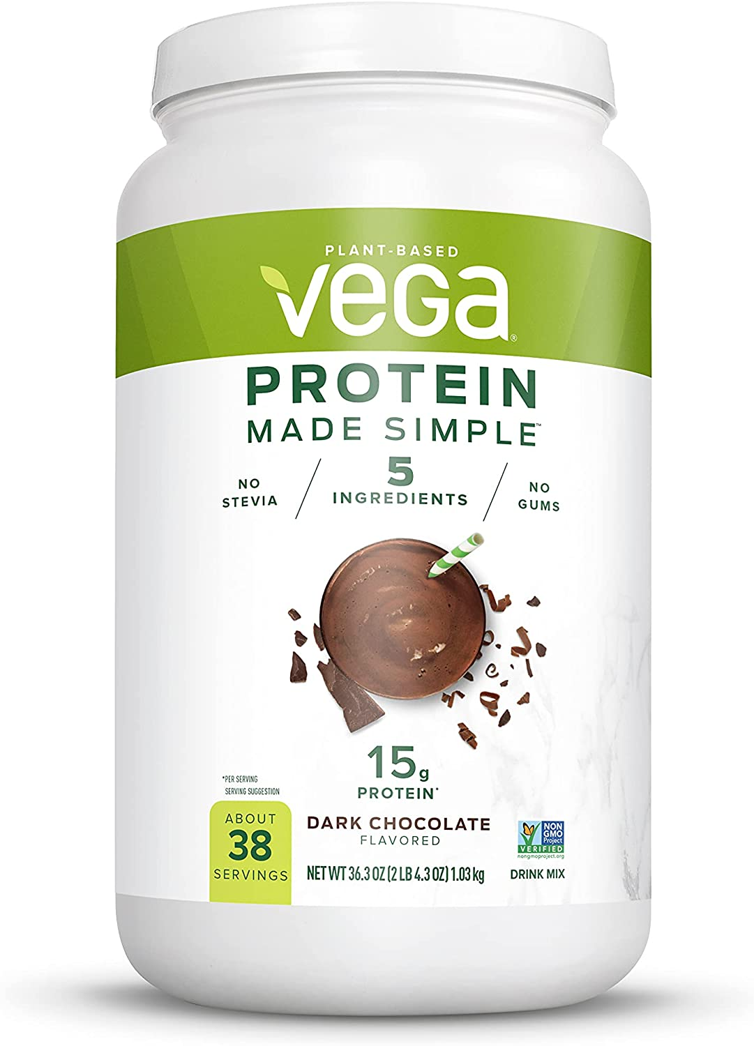 Vega Protein Made Simple - Caramel Toffee (10 Servings), 9.1 Oz - Delicious Plant Based Healthy Vegan Protein Powder - Stevia, Dairy & Gluten Free, Non GMO, No Gums