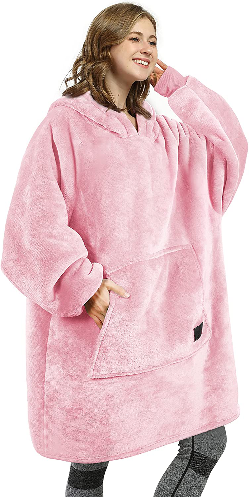 Catalonia Oversized Wearable Blanket Hoodie Sweatshirt, Comfortable Sherpa Lounging Pullover for Adults Men Women Teenagers Wife Girlfriend