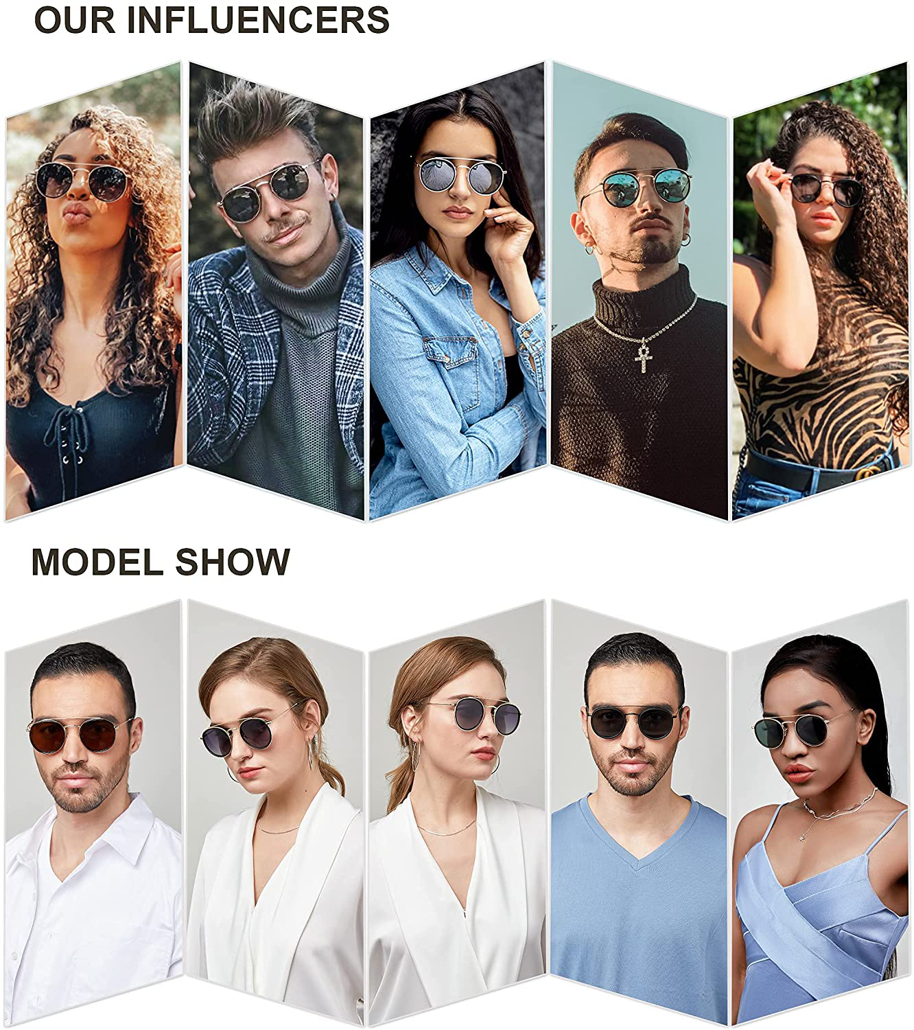 SOJOS Retro round Polarized Sunglasses UV400 Double Bridge Sun Glasses SUNSET SJ1104