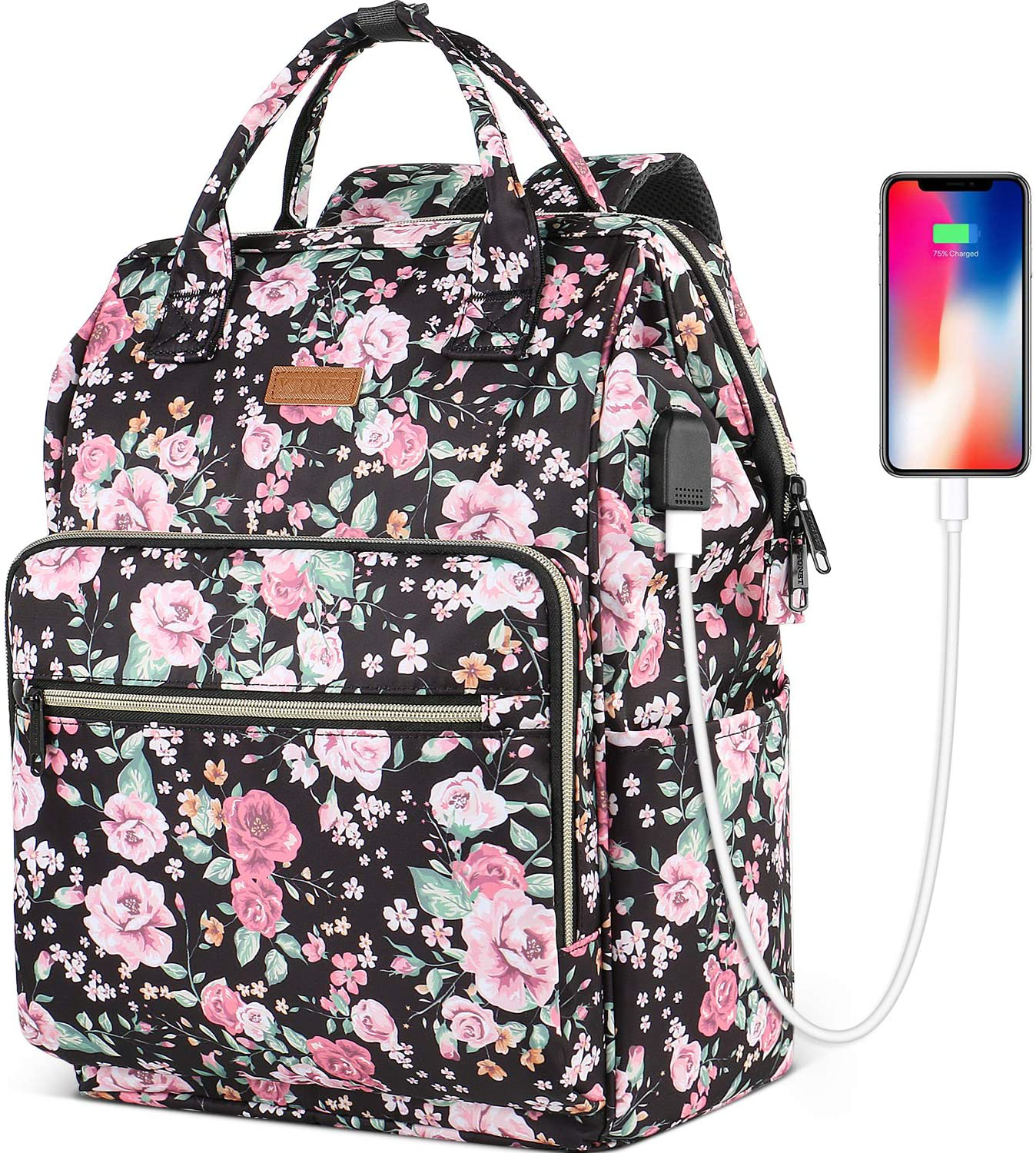 Laptop Backpack for Women Men, Travel Backpack for 15.6 Inch Laptop with RFID Pocket USB Charging Port