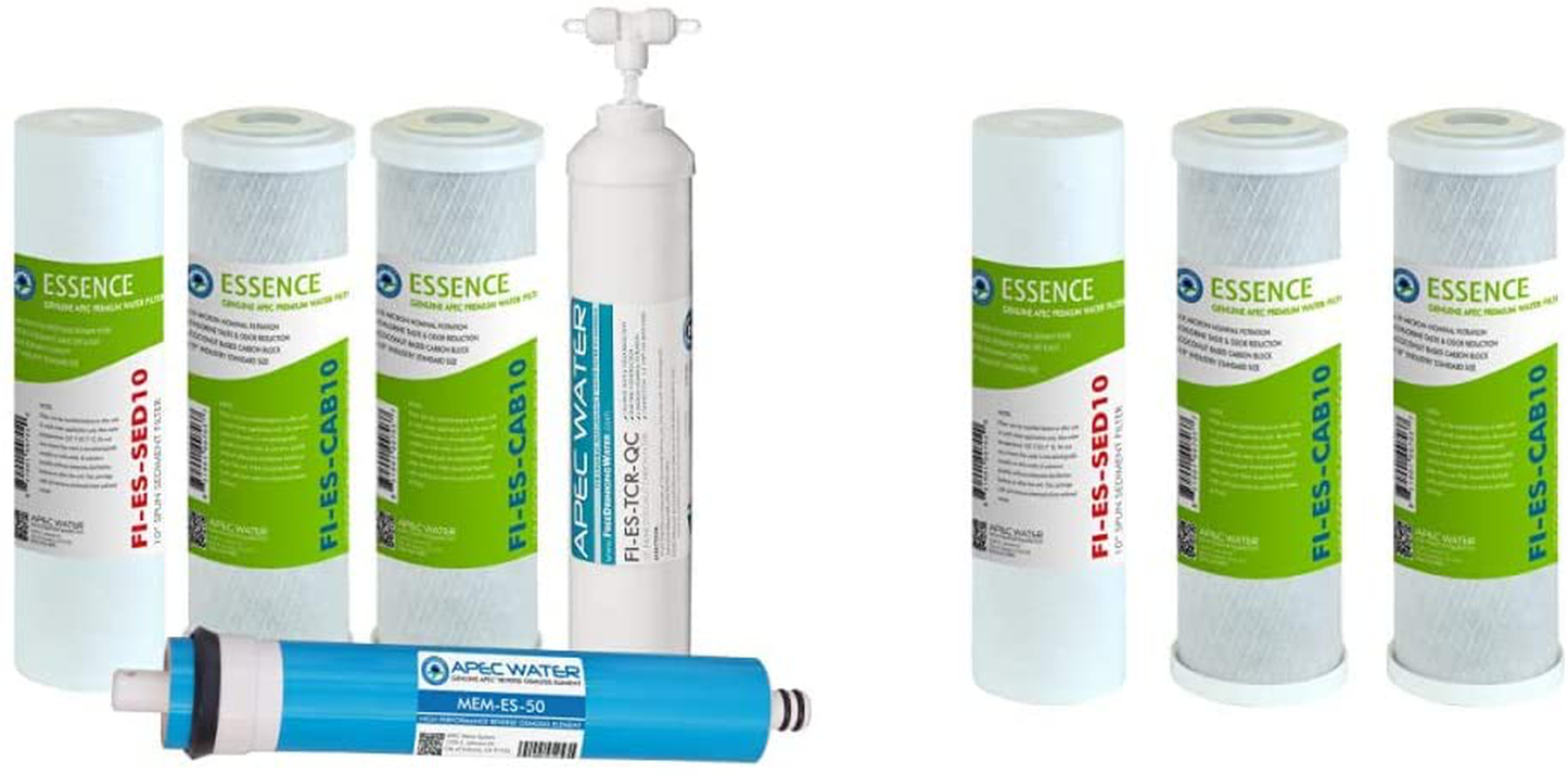 APEC Water Systems FILTER-MAX-ES50 & Water Systems FILTER-SET-ES High Capacity Replacement Pre-Filter Set For Essence Series Reverse Osmosis Water Filter System Stage 1-3