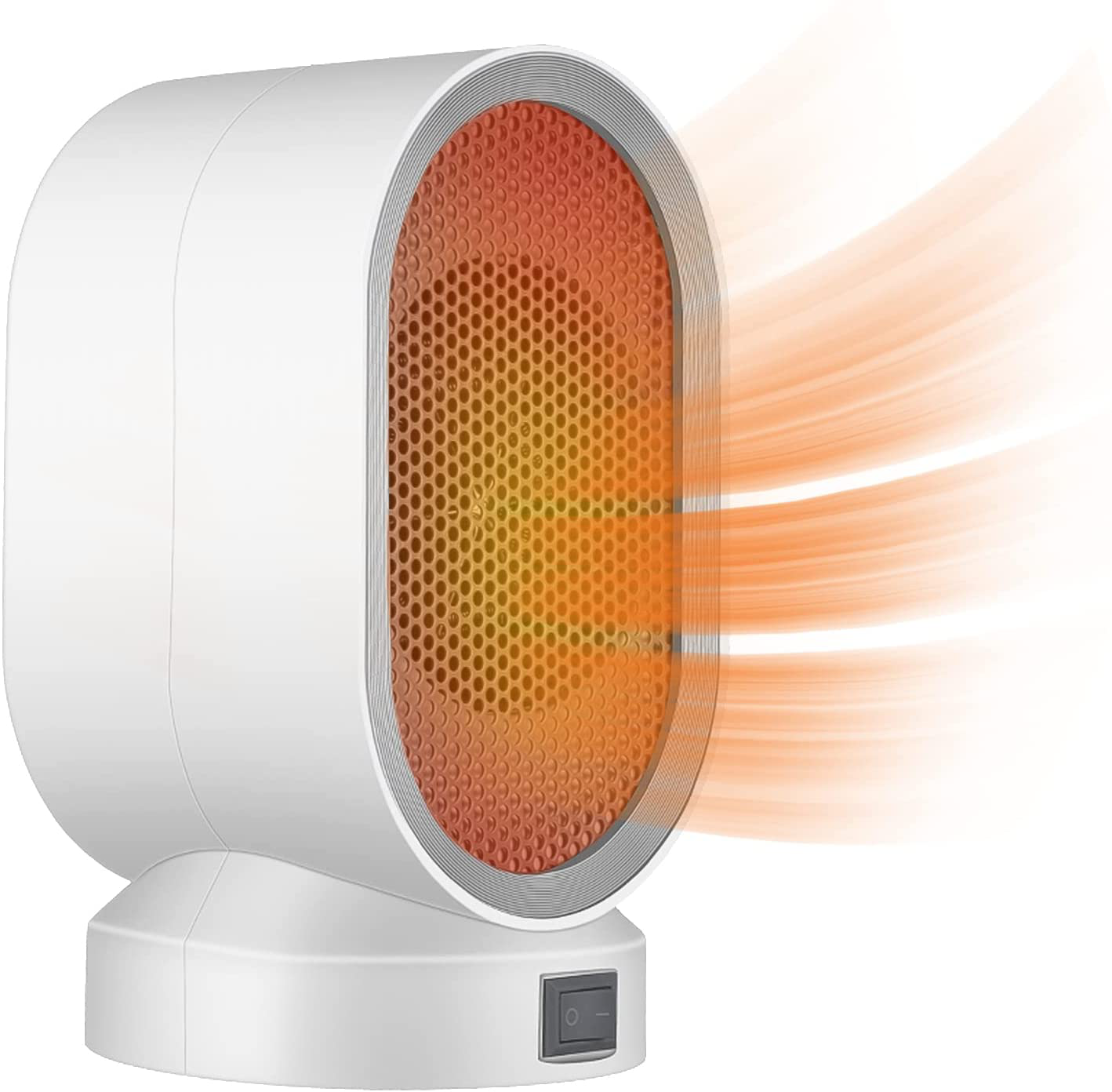 Mini Space Heater, Small Desktop Heater with Overheat Protection, Safe and Quiet for Office Room Desk Indoor Use (White+Grey)