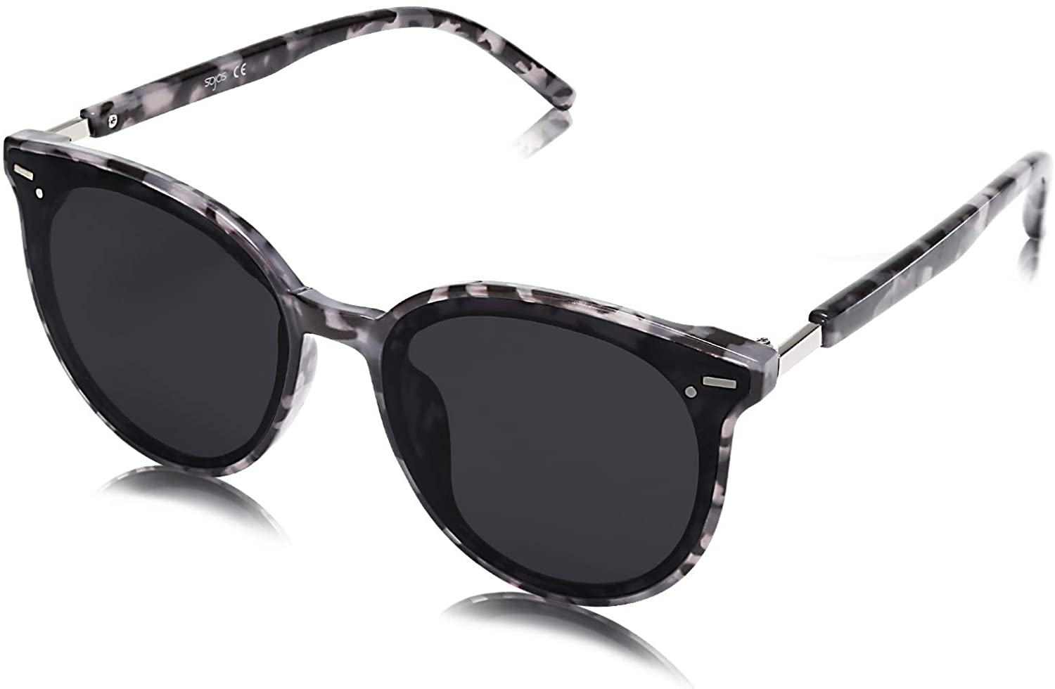 SOJOS Classic round Sunglasses for Women Men Retro Vintage Large Plastic Frame BLOSSOM SJ2067