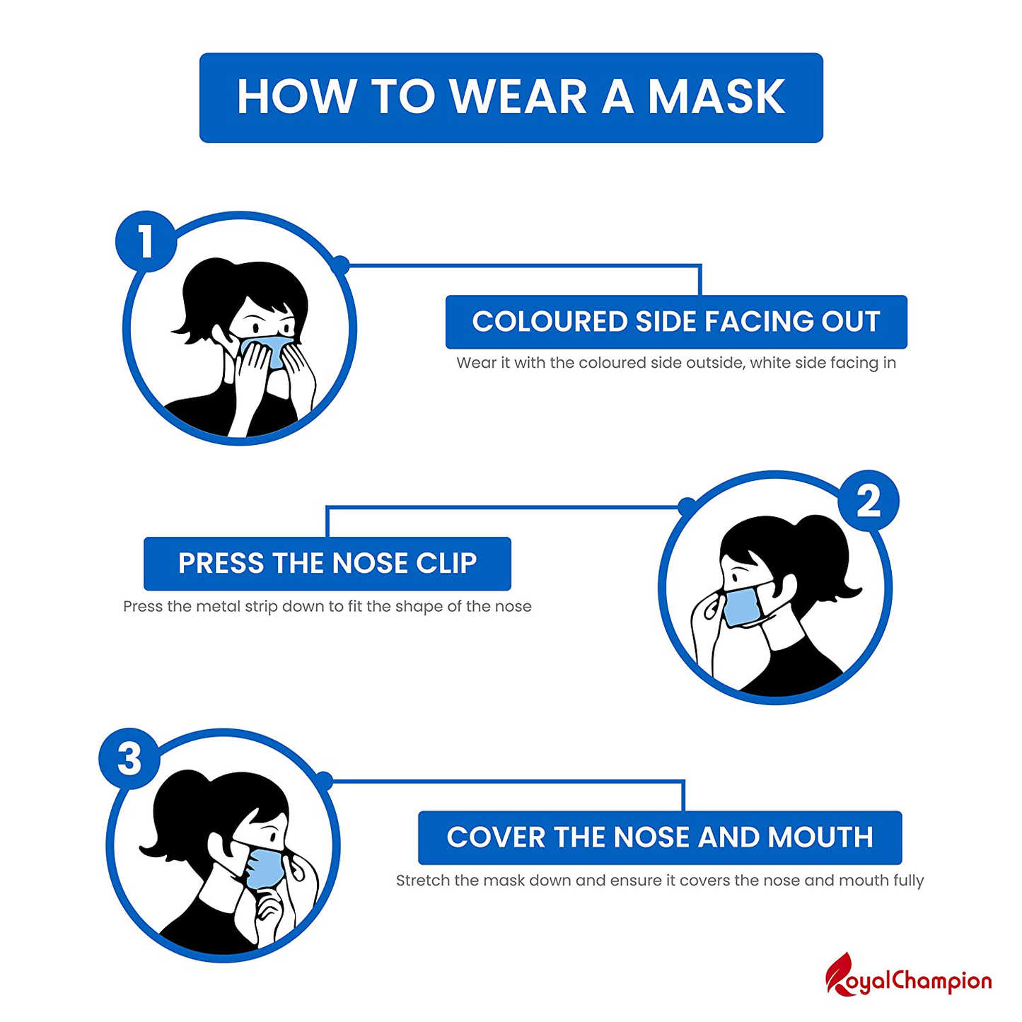 3ply Disposable Face Mask, 50 Count