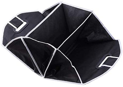 JORCEDI Black Trunk Organizers and Storage Foldable , Extra Large Portable Storage Holder ,With 3 Compartments ,For Car Groceries Caddy SUV