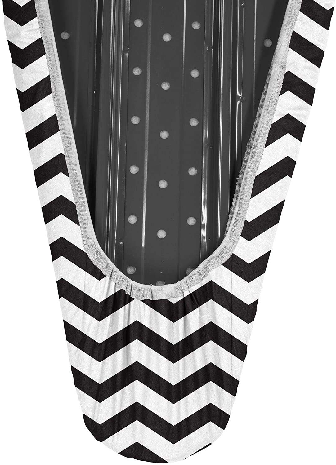 Epica Silicone Coated Ironing Board Cover- Resists Scorching and Staining - 15"x54" (Board not Included) (White and Grey Lattice)
