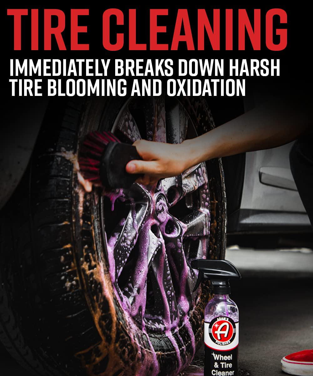 Adam’s Wheel & Tire Cleaner Professional All in One Tire & Wheel Cleaner Use W/Wheel Brush & Tire Brush