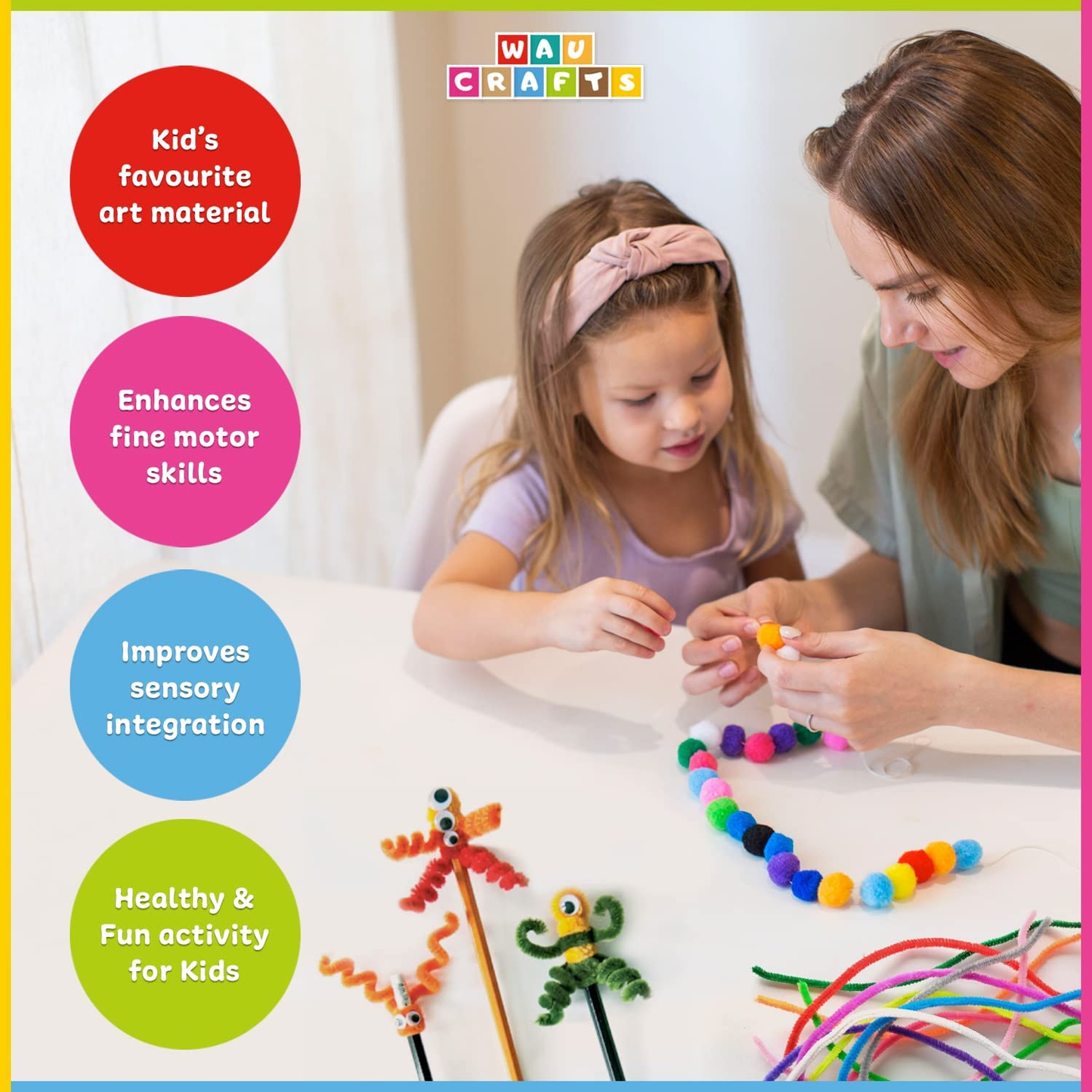 Crafts Arts and Crafts Supplies for Kids - 1750 Pcs Crafting for School Kindergarten Homeschool - Supplies Set for Kids Craft Art - Supply Kit for Toddlers and Kids Age 2 3 4 5 6 7 8 9