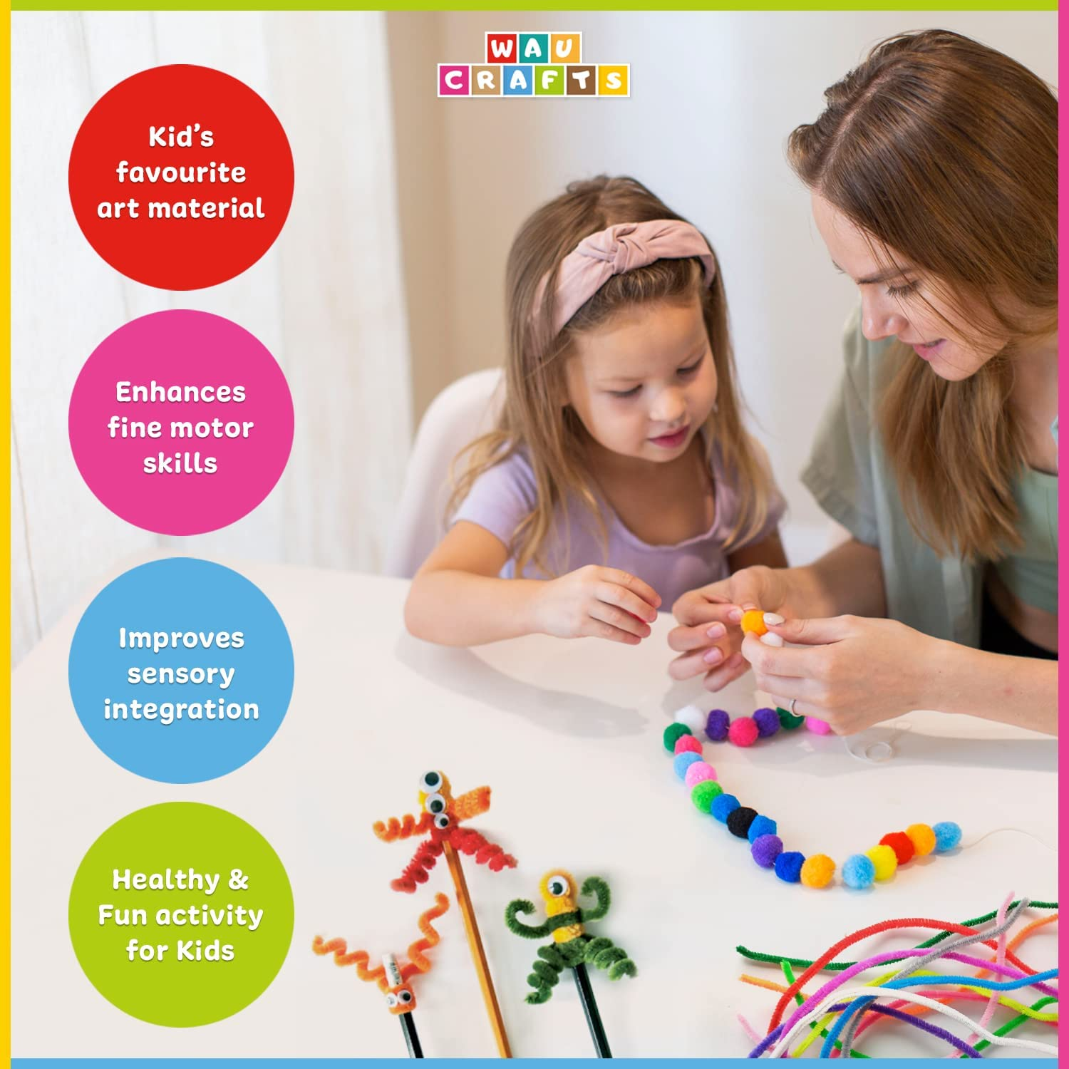 Crafts Arts and Crafts Supplies for Kids - 1750 Pcs Crafting for School Kindergarten Homeschool - Supplies Set for Kids Craft Art - Supply Kit for Toddlers and Kids Age 2 3 4 5 6 7 8 9