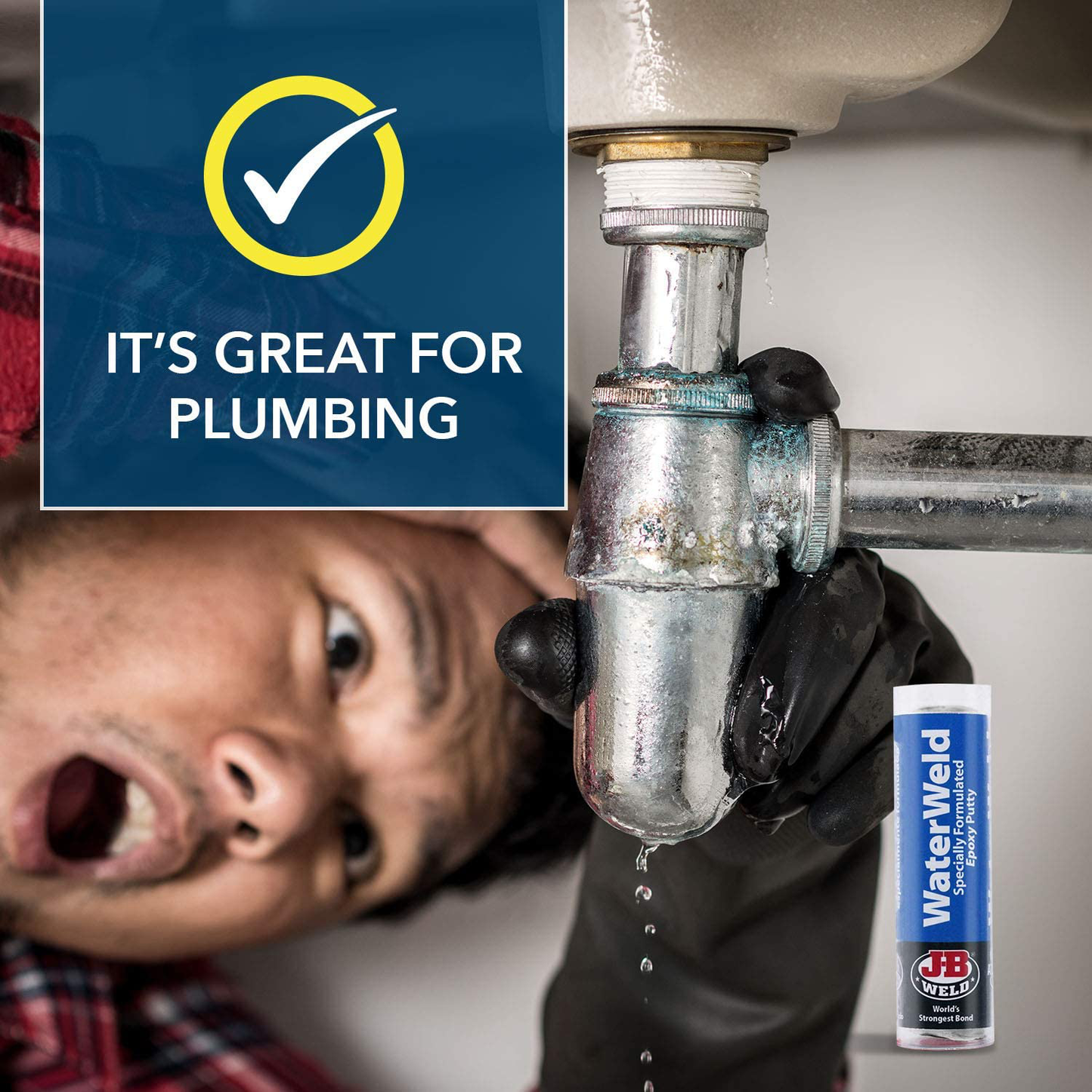 J-B Weld 8277 WaterWeld Epoxy Putty Stick - 2 oz.