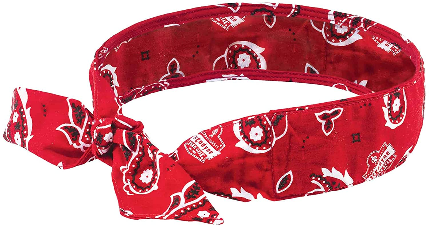 Chill Its 6700 Cooling Bandana, Lime, Evaporative Polymer Crystals for Cooling Relief, Tie for Adjustable Fit