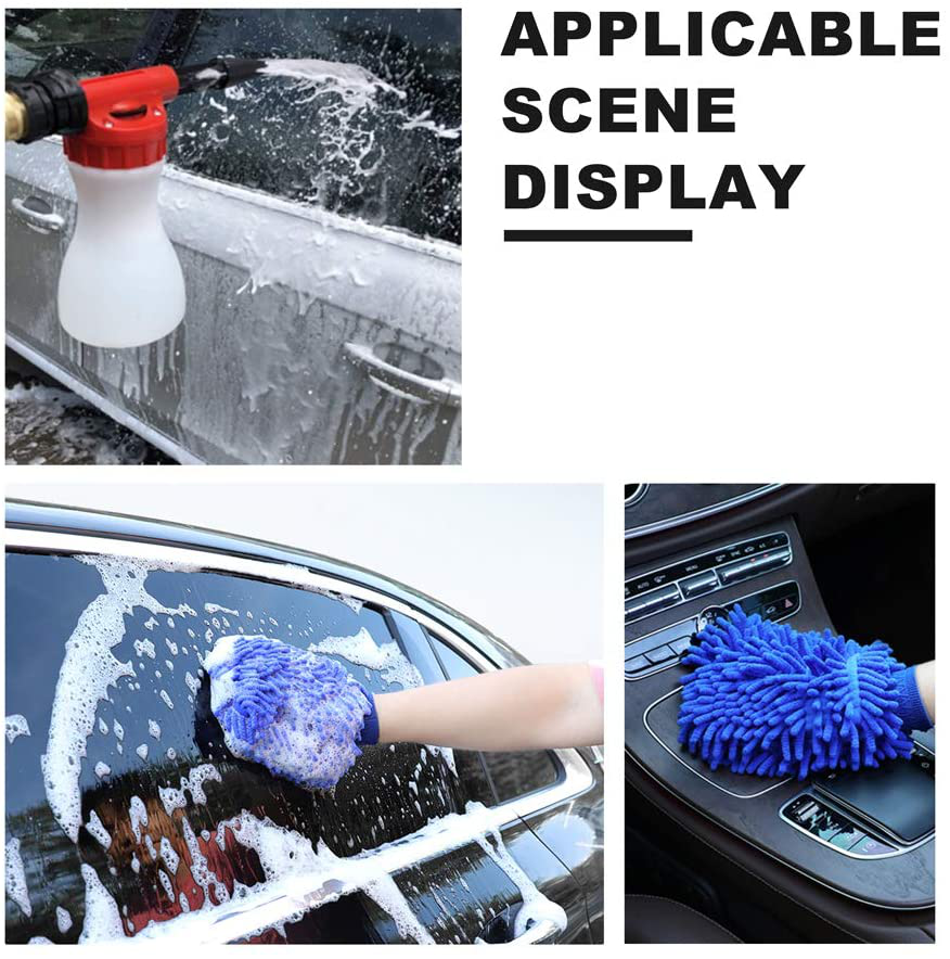 Car Wash Foam Gun, Adjustable Hose Wash Sprayer with Adjustment Ratio Dial Foam Blaster Fit - Foam Cannon Attaches to Any Garden Hose (with Wash Kit)