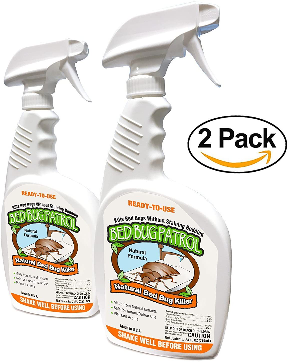 Bed Bug Patrol Bed Bug Killer 1 Gallon, 100% Environmentally Friendly, Family & Pet Safe Bed Bug Killer Formula. Guaranteed.