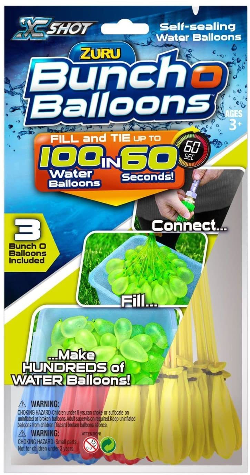 Zuru Bunch O Balloons Instant 100 Self-Sealing Water Balloons Complete Gift Set Bundle, 3 Piece (300 Balloons Total)