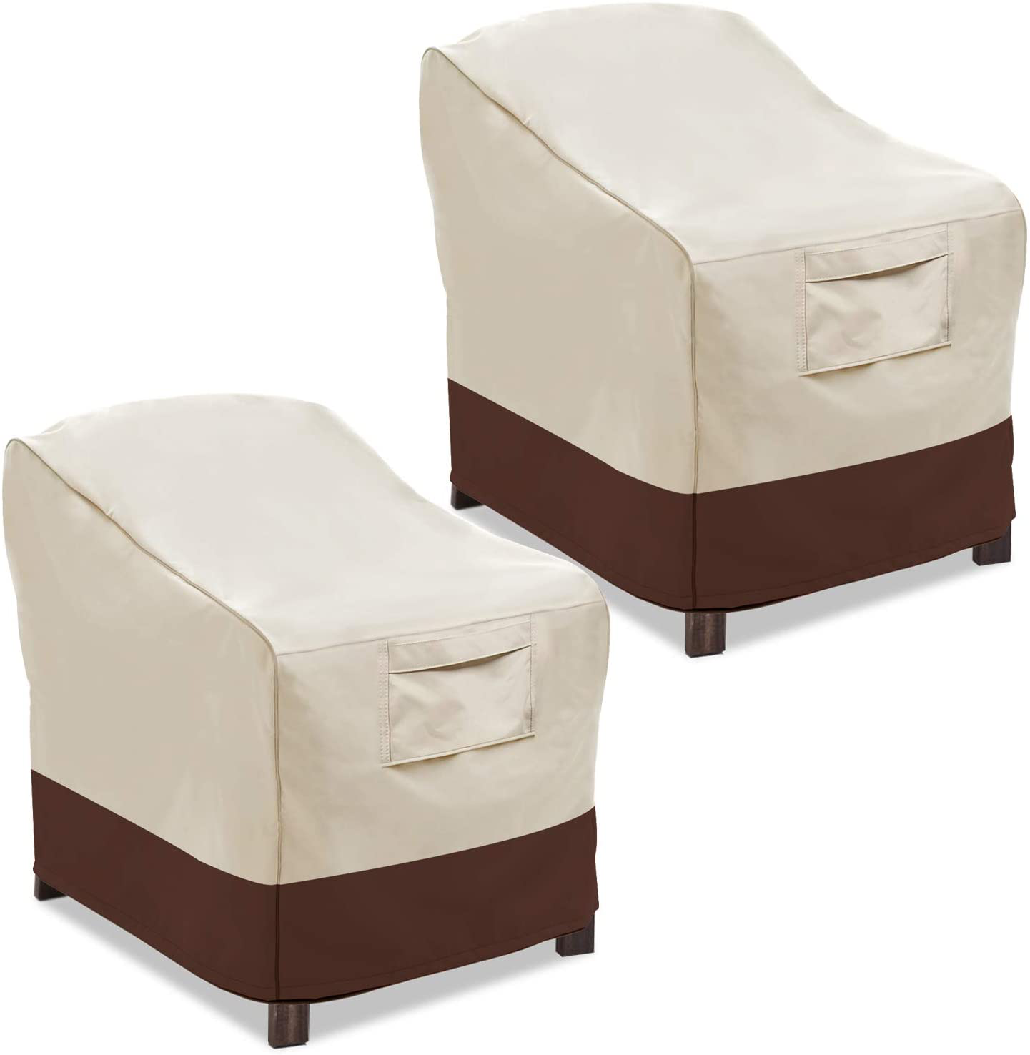 Vailge Patio Chair Covers, Lounge Deep Seat Cover, Heavy Duty and Waterproof Outdoor Lawn Patio Furniture Covers (2 Pack - Large, Grey)