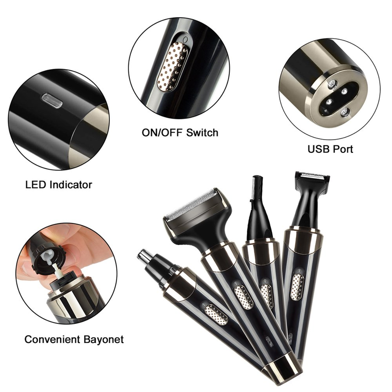 4in1 Rechargeable Waterproof Electric Shaver Kit