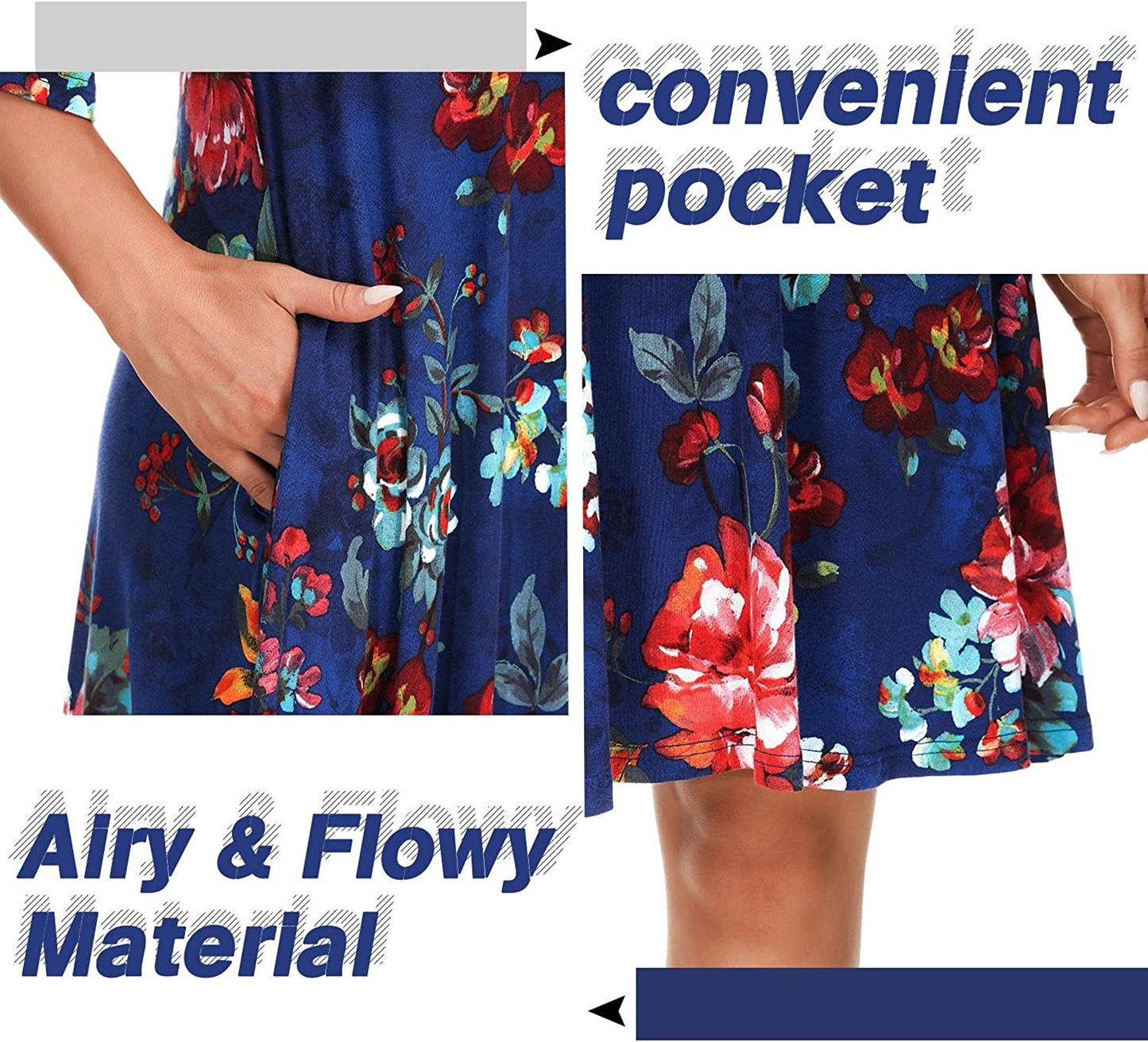 Summer Casual T-Shirt Dresses for Women Loose Fit Comfy Short Sleeves Women Dresses with Pockets Fall Dress