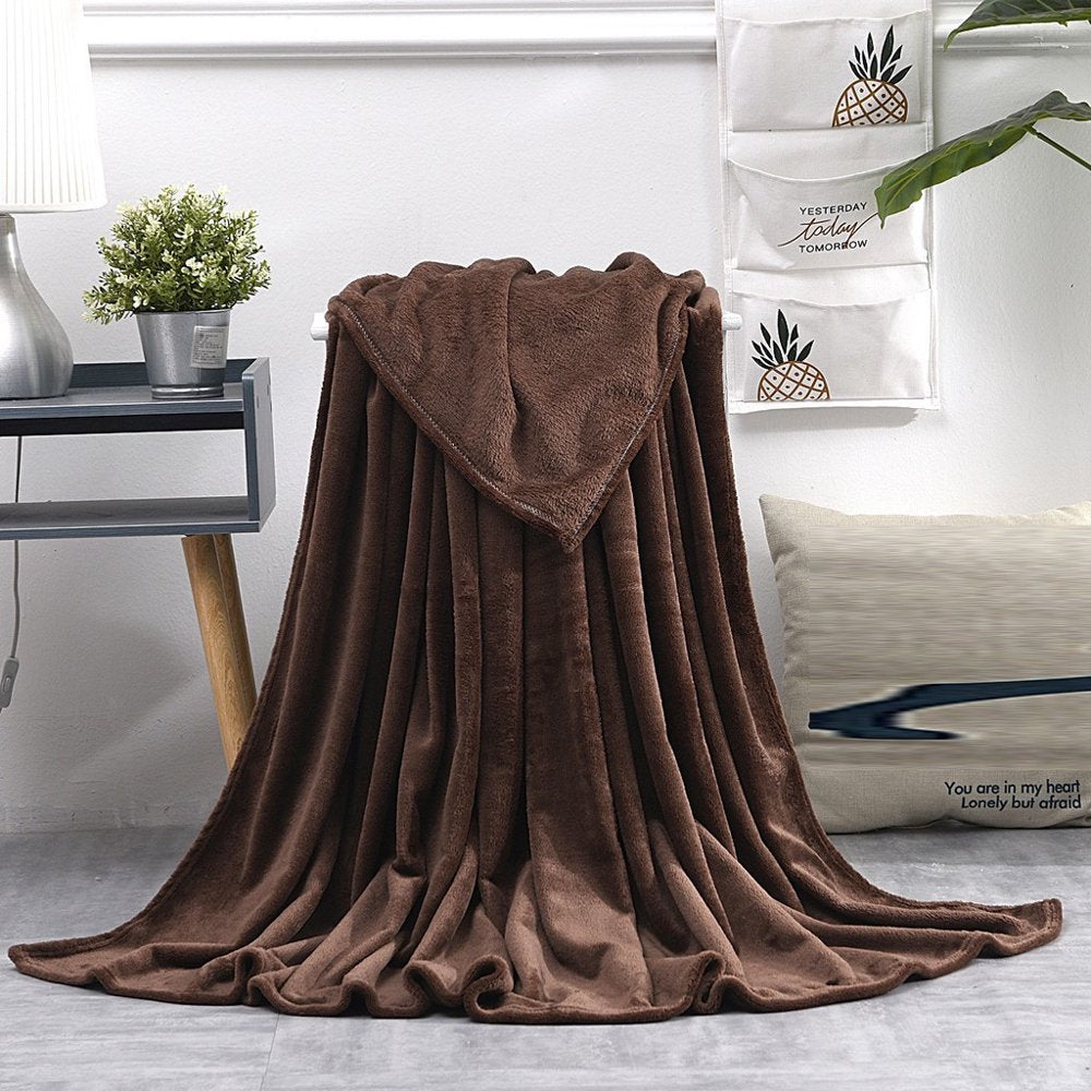 Super Soft Warm Solid Warm Micro Plush Fleece Blanket Throw Rug Sofa Bedding on Clearance
