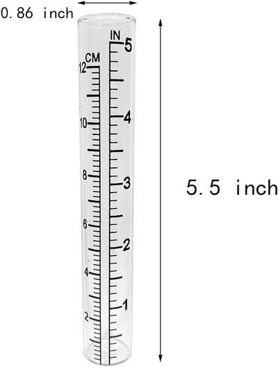 5" Rain Gauge Replacement Tube Glass for Outdoor Garden Yard Home, Best Rated 2 Pcs