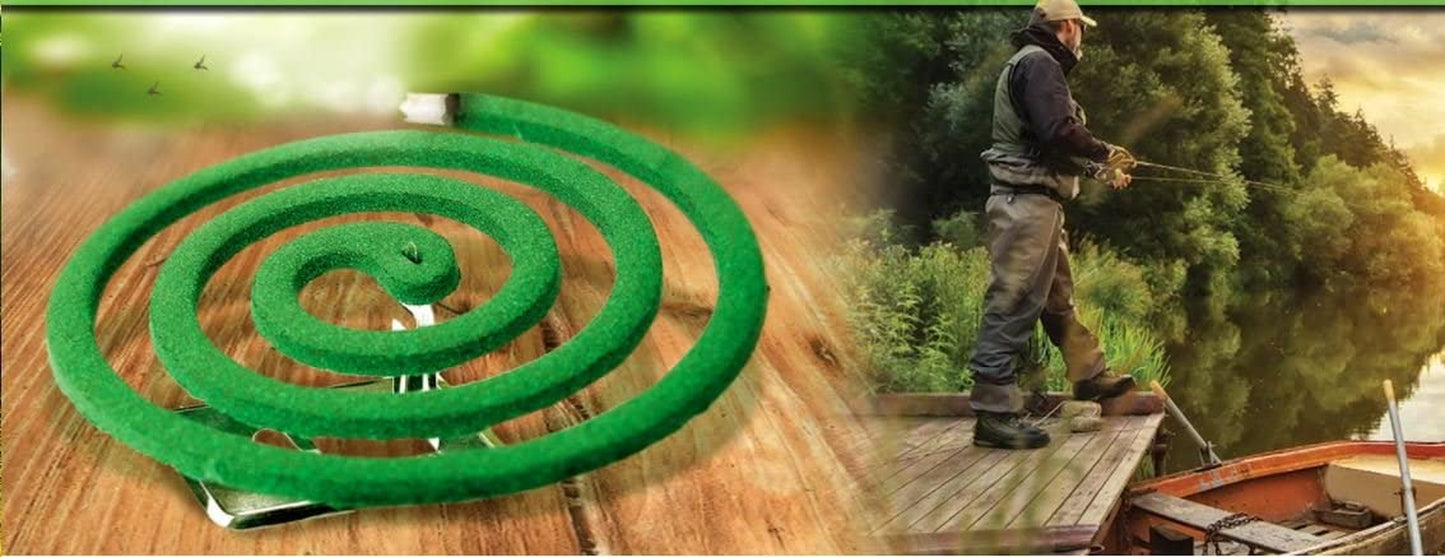 Mosquito Repellent Coils - Outdoor Use Reaches Up to 10 feet - Each Coil Burns for 5-7 Hours (Three Pack Contains 12 coils & 6 Coil Stands)