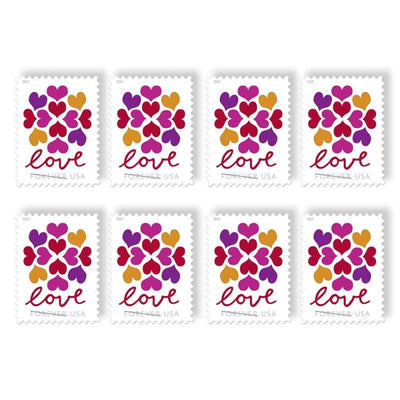 USPS HEARTS BLOSSOM LOVE 2019 Forever Stamps - Sheet of 20 Postage Stamps