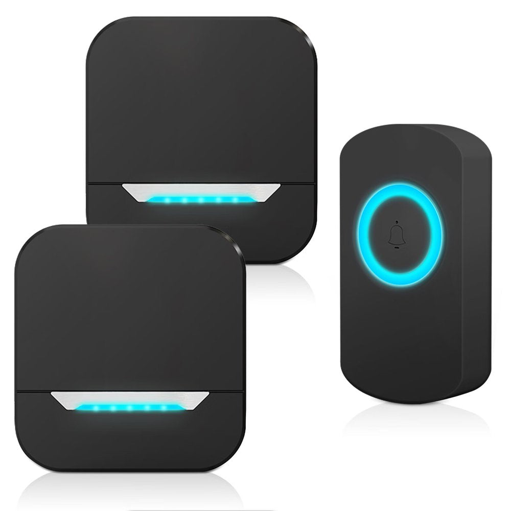 Mini Waterproof Wireless Door Bell Operating at 1000 Feet with 32 Melodies,4 Volume Levels & LED Flash