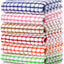 Kitchen Dish Towels, 16 Inch X 25 Inch Bulk Cotton Kitchen Towels and Dishcloths Set, 6 Pack Dish Cloths for Washing Dishes Dish Rags for Drying Dishes Kitchen Wash Clothes and Dish Towels