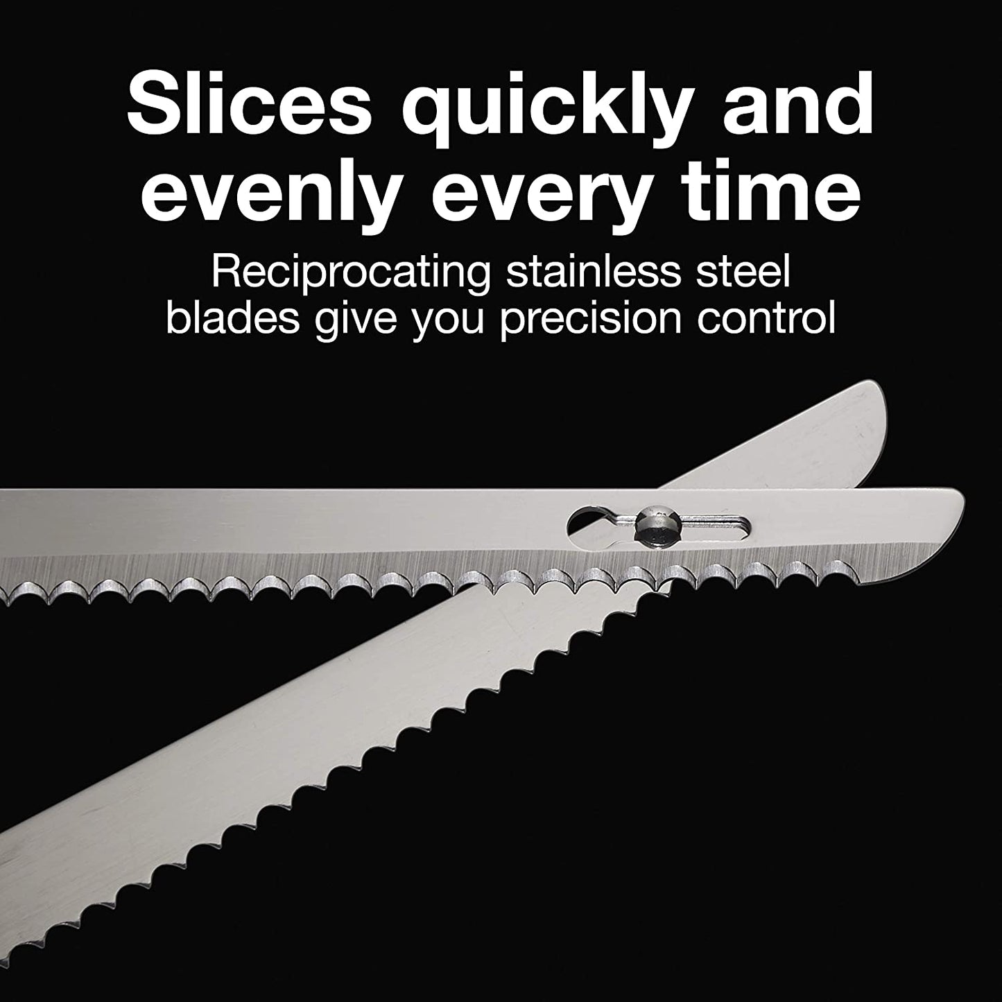 Easy Slice Electric Knife for Carving Meats, Poultry, Bread, Crafting Foam and More, Lightweight with Contoured Grip, White