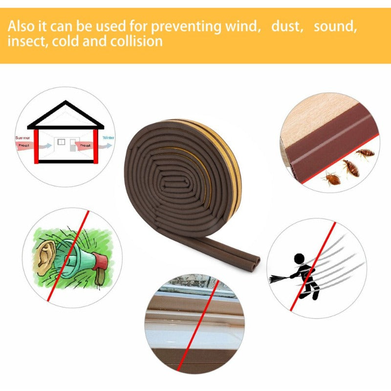 Indoor Weather Stripping, Foam Insulation Tape with Self Adhesive for Doors and Windows - 64ft