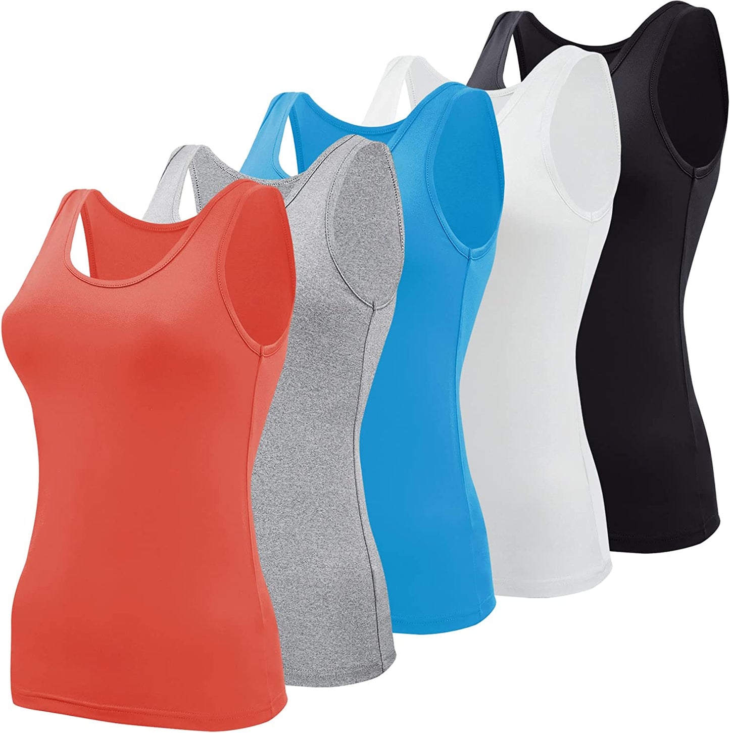 5 Pcs Basic Tank Tops for Women Undershirt Tank Top Sleeveless under Shirts