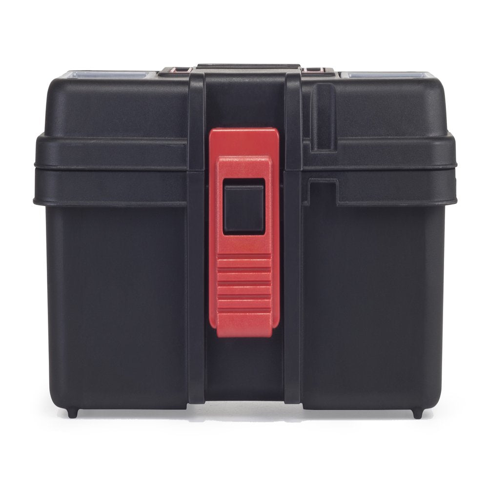 13-Inch Tool Box, Plastic Tool and Hardware Storage, Black