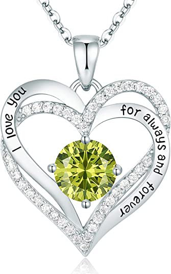 Sterling Silver Necklace with Birthstone