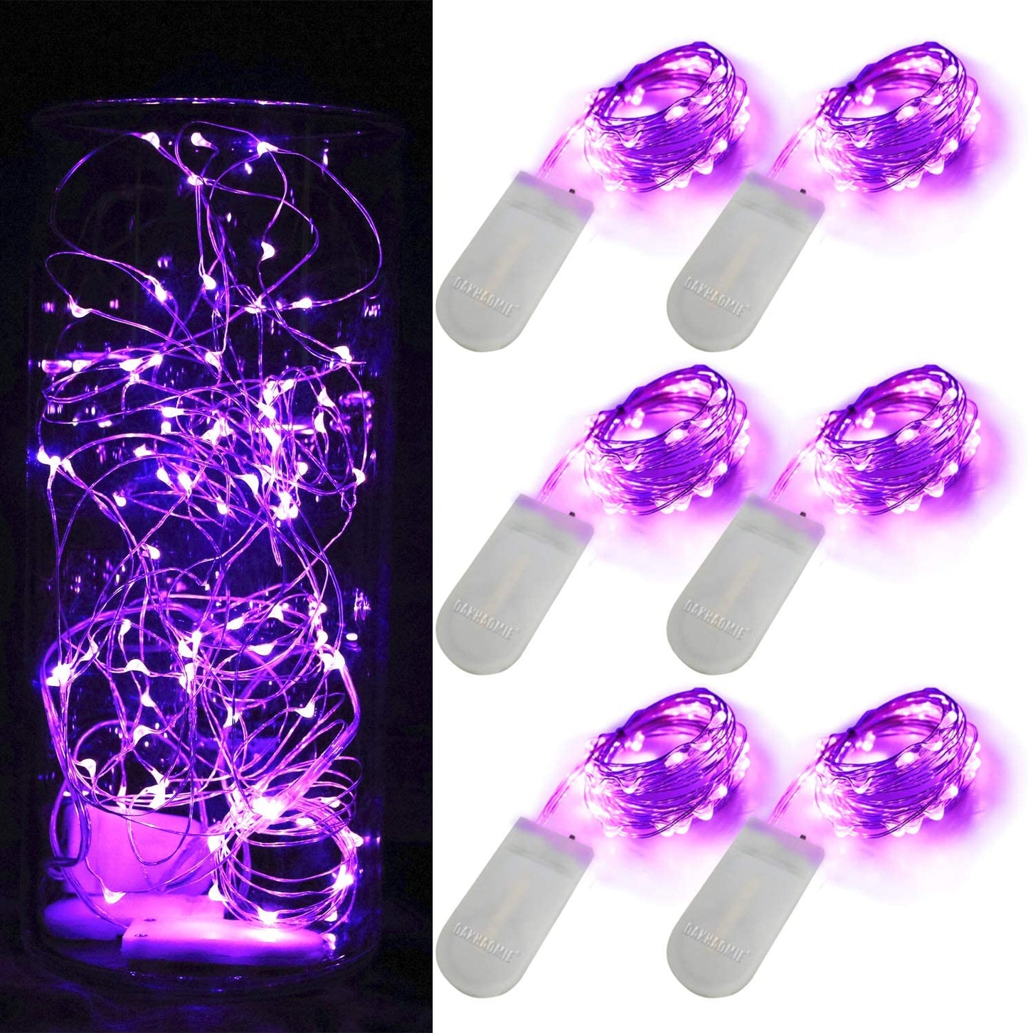 6 Pack Starry String Lights Waterproof Fairy String Lights 20 Micro Starry Leds on Silvery Copper Wire CR2032 Batteries Included for Wedding Centerpiece Party Christmas Table Decor Warm White