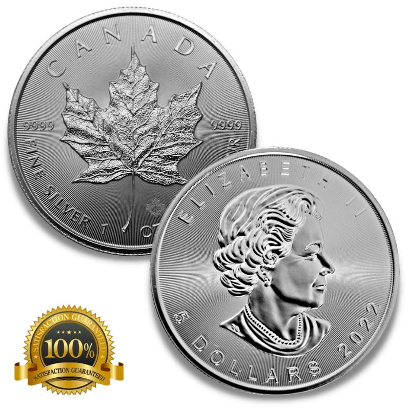 2022 1 oz Canadian Fine Silver Elizabeth II Maple Leaf Coin BU