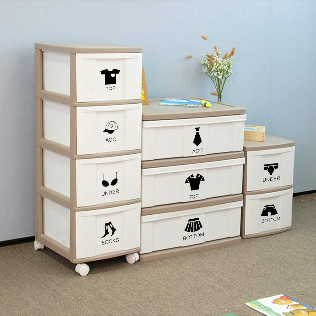 Wardrobe Clothes Classification Label Stickers DIY Vinyl Cabinets Classification Decals for Locker Room Clothes Shoes Clothing Accessories