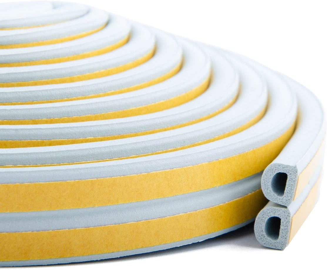 Indoor Weather Stripping, Self Adhesive Foam Window Seal Strip for Doors and Windows Weatherstrip Gap Blocker, 7/20-Inch X 6/25-Inch X 8-Feet, (2 Seals Total 16Feet)