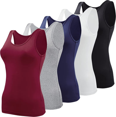 5 Pcs Basic Tank Tops for Women Undershirt Tank Top Sleeveless under Shirts