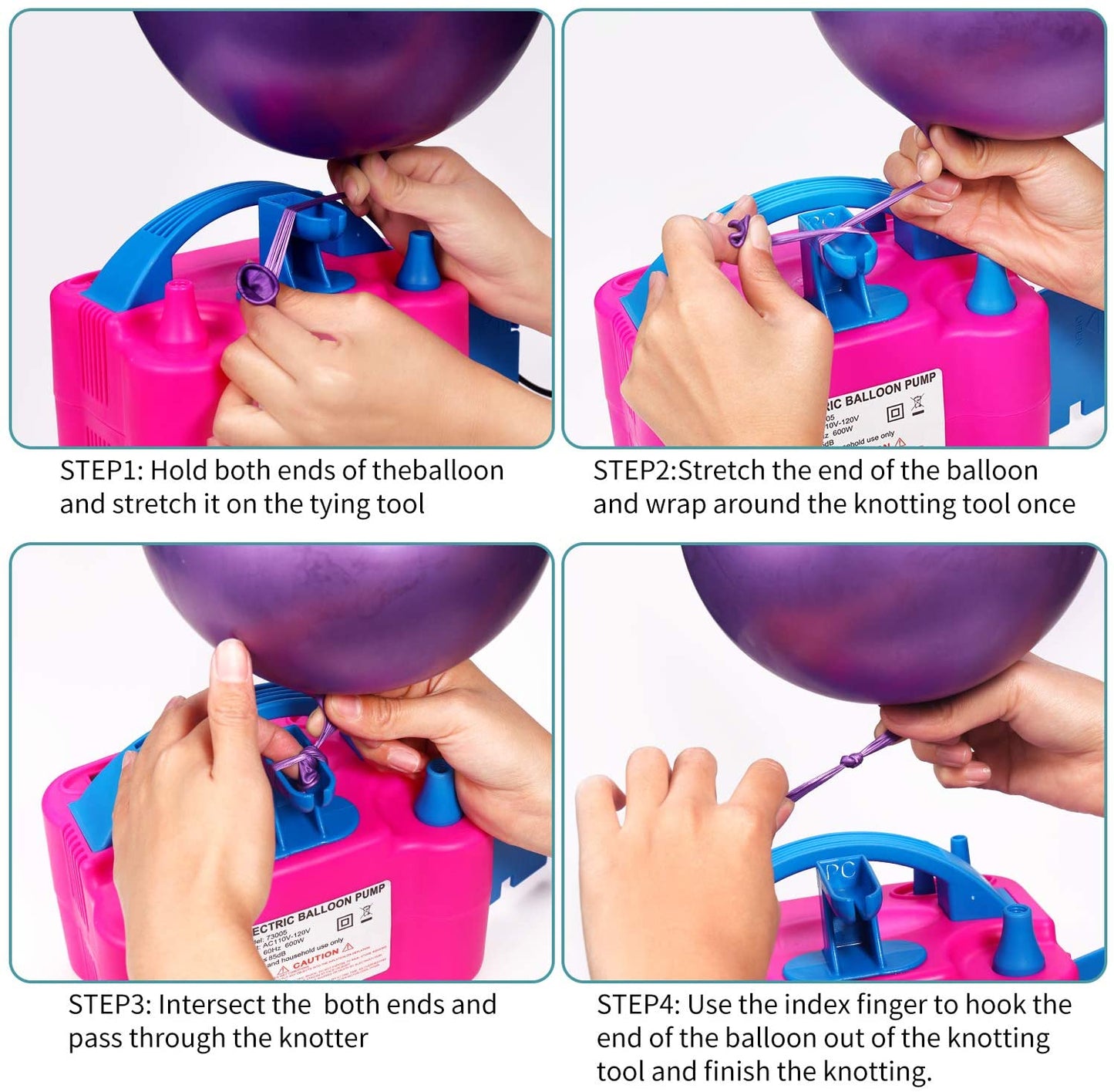 Electric Air Balloon Pump and Balloon Tying Tool in One