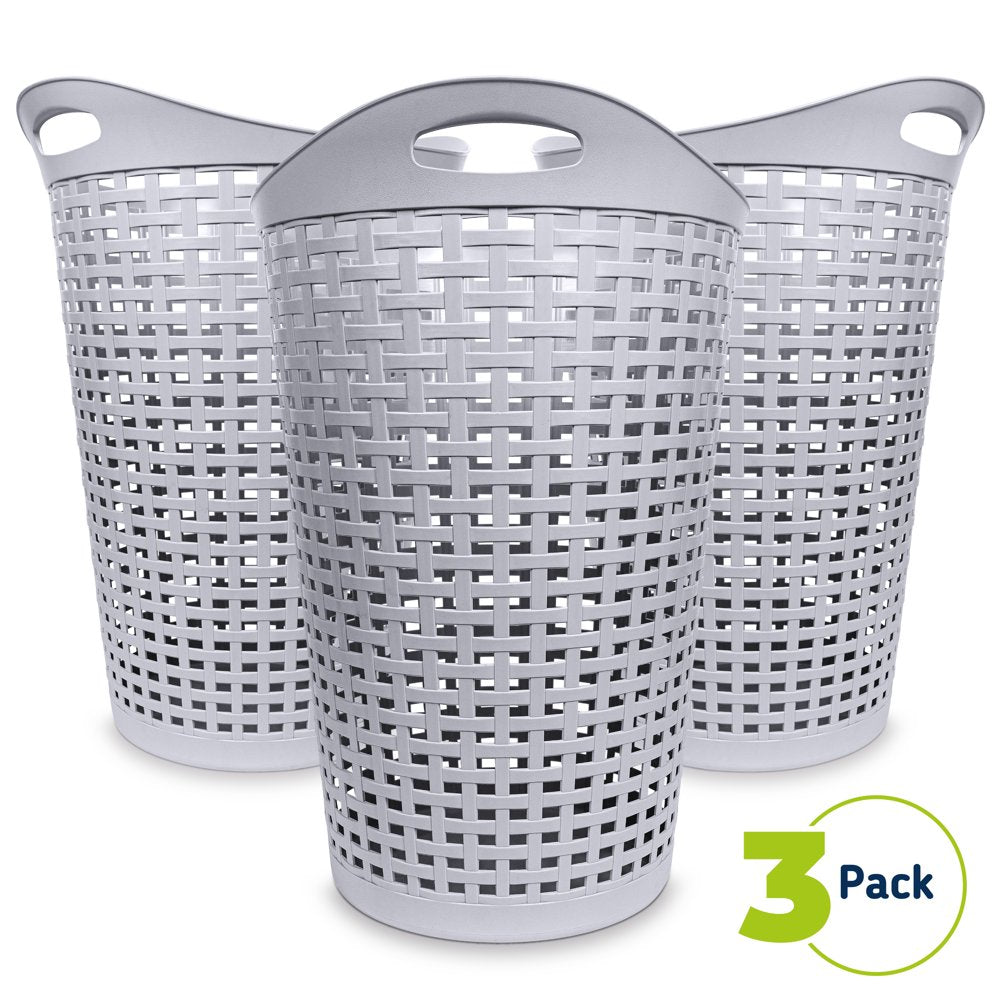 3 Pack Flexible round Wicker Hamper