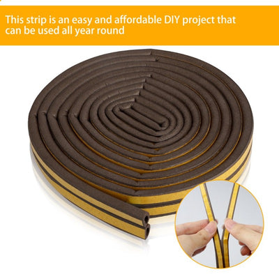 Indoor Weather Stripping, Foam Insulation Tape with Self Adhesive for Doors and Windows - 64ft