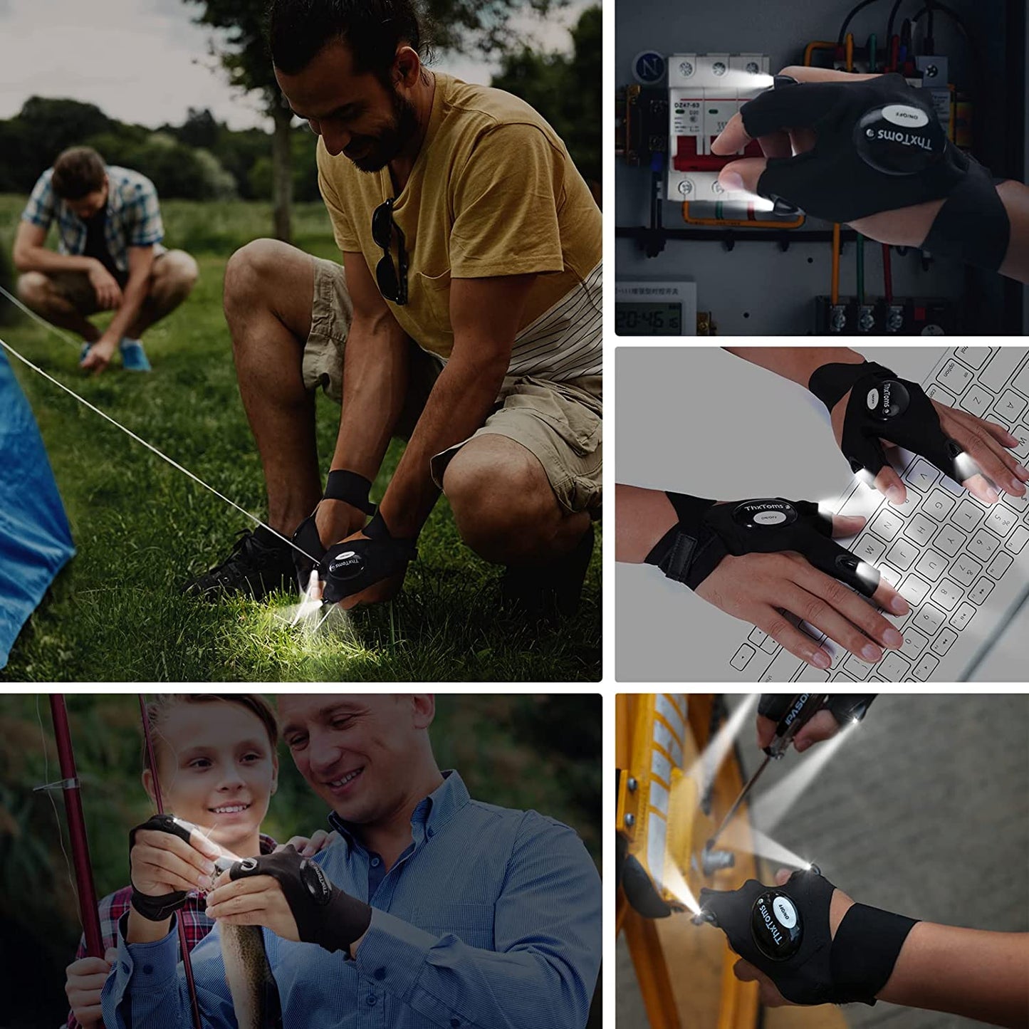 LED Flashlight Gloves for Men