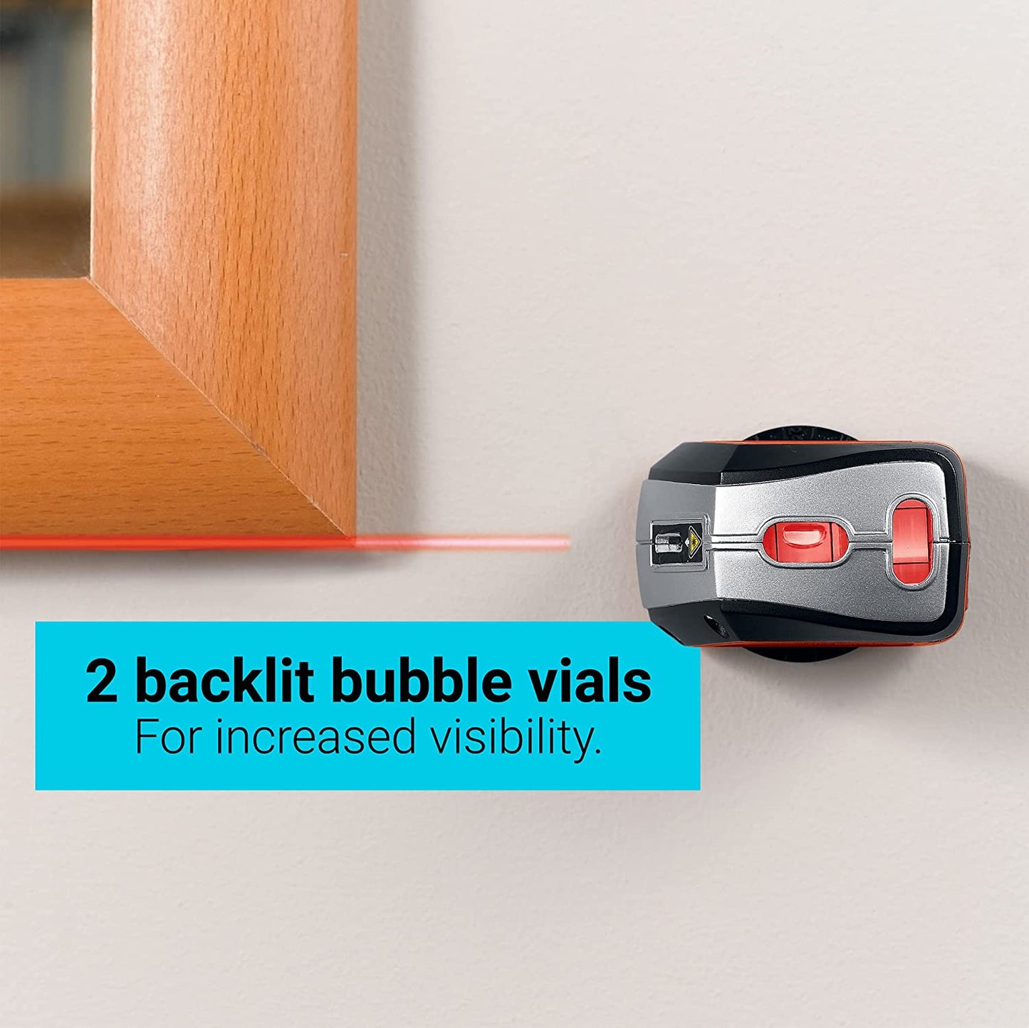 BLACK+DECKER Laser Level, Self-Leveling, 360 Degree Wall Attachment, AA Batteries Included (BDL220S), 7.25 x 7 x 2.5 inches