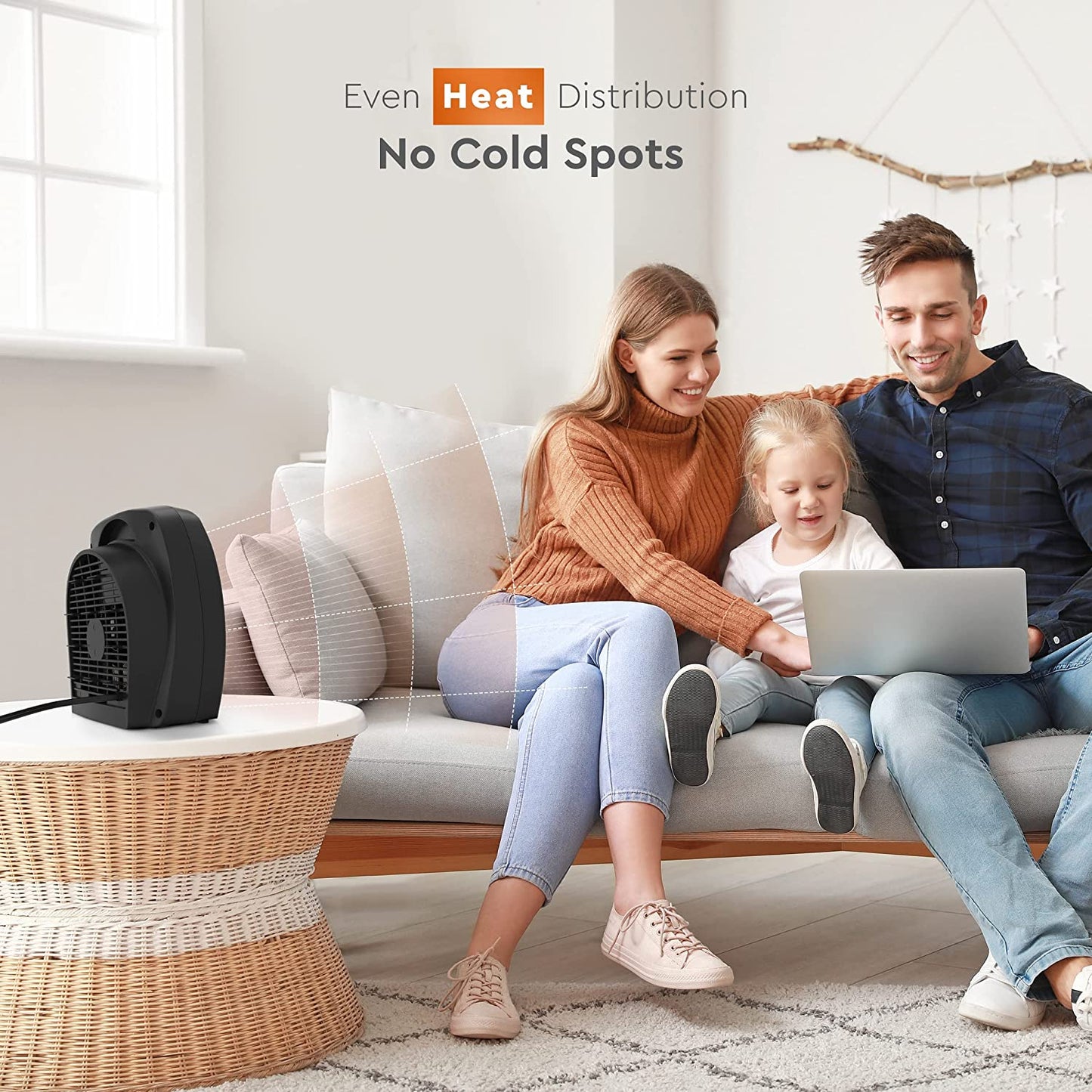 Comfort Zone CZ45E Personal Heater, 1500W with Adjustable Thermostat , Energy Saving, with Overheat Safety Sensors and Tip-Over Switch