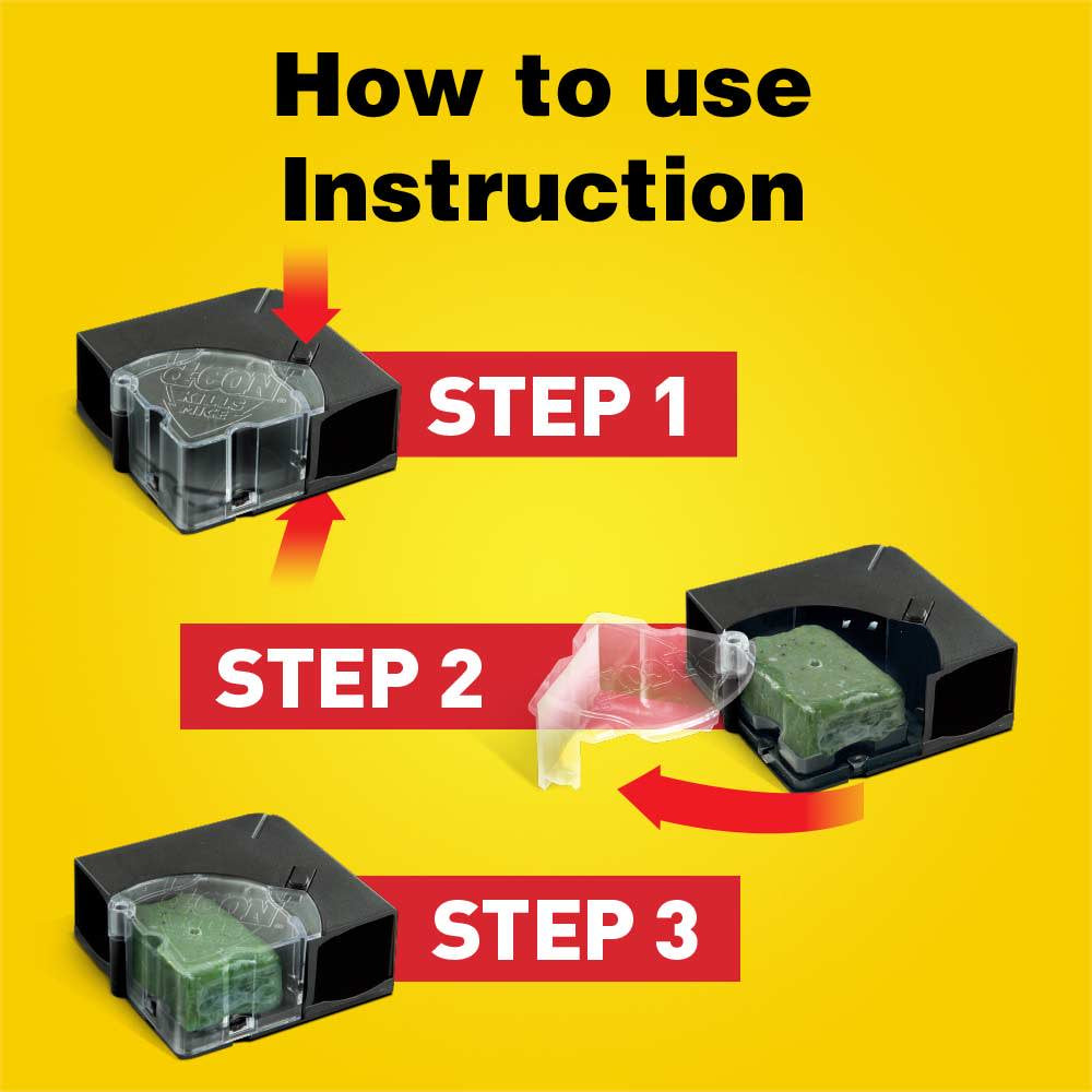 D-Con Refillable Corner Fit Mouse Bait Station, 1 Trap + 10 Baits