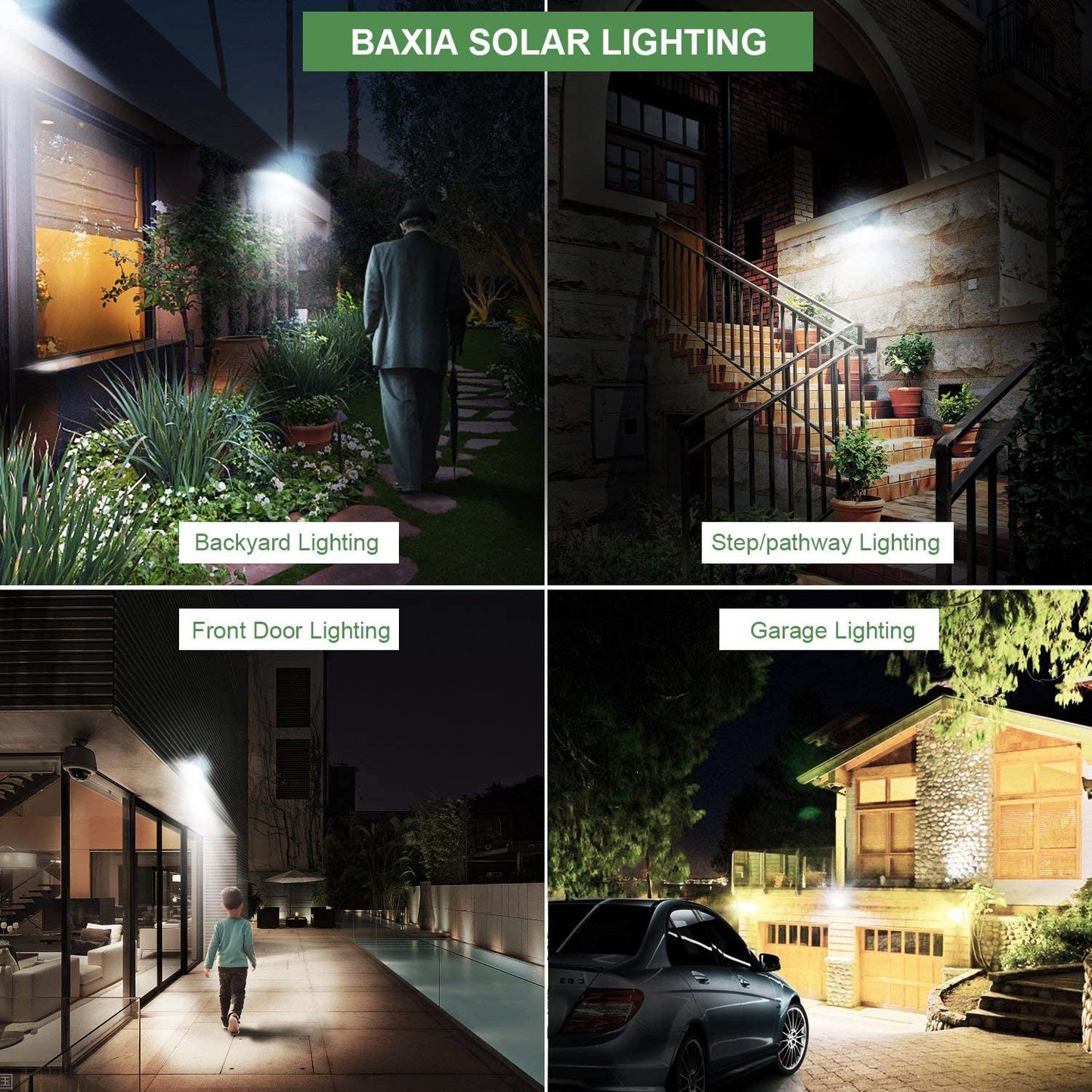 2 pack Solar Lights Outdoor Waterproof, 100 LED Solar Motion Sensor Lights with Wide Angle Super Bright Security Solar Wall Lights for Garden, Fence, Front Door, Yard