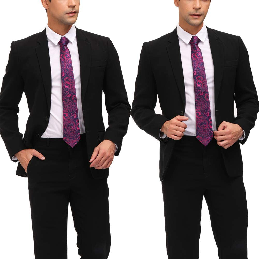 6 Pcs Men's Necktie Classic Silk Tie Woven Jacquard Neck Ties